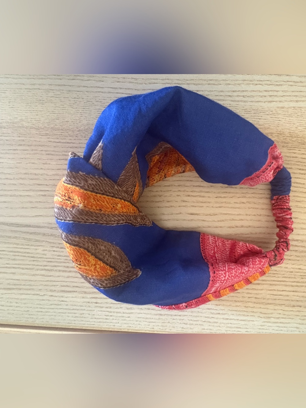 NWOT One Hundred Stars Blue & Pink Embroidered Fabric Headband